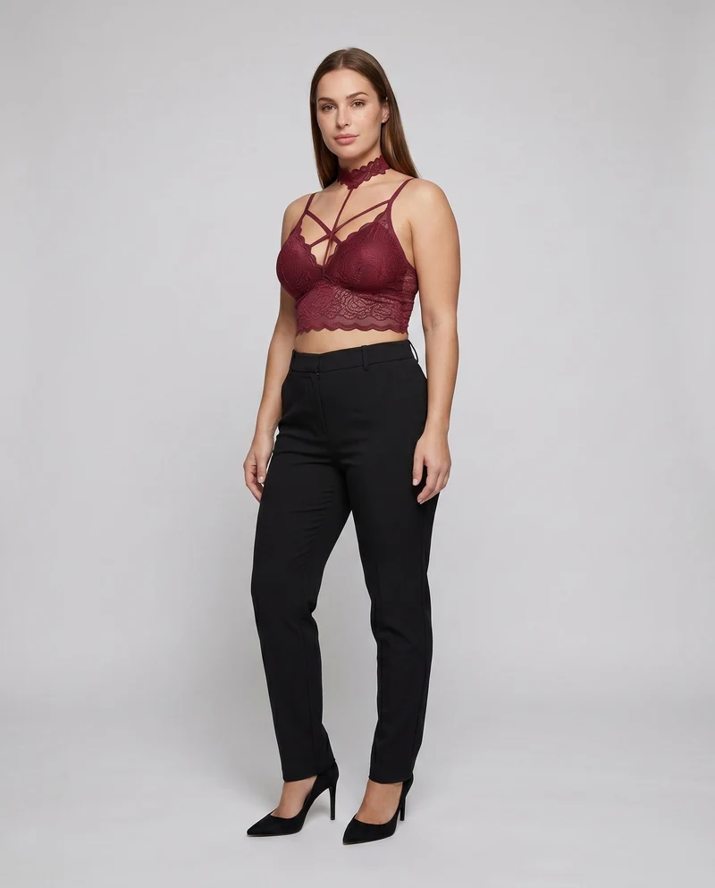 Damen Spitze Bralette mit verstellbaren Trägern und floralem Design