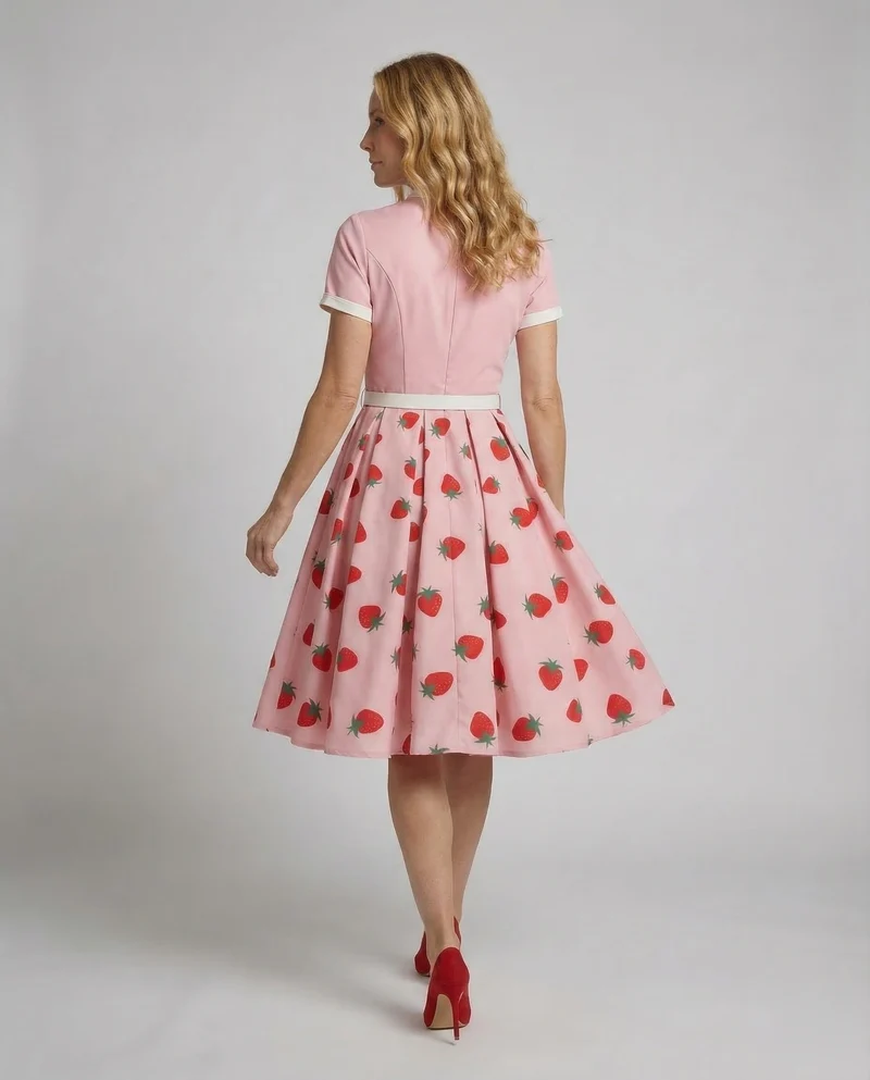 Damen Neckholder Kleid Retro