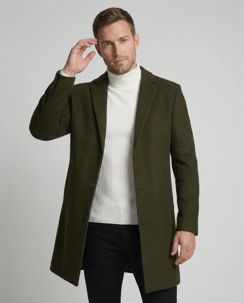 Herren eleganter Longblazer mit modernem Schnitt und doppelter Knopfreihe