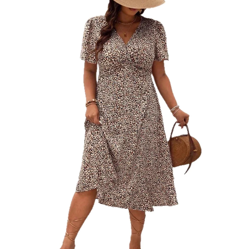 Damen Midikleid mit floralem Muster Nord Taschen