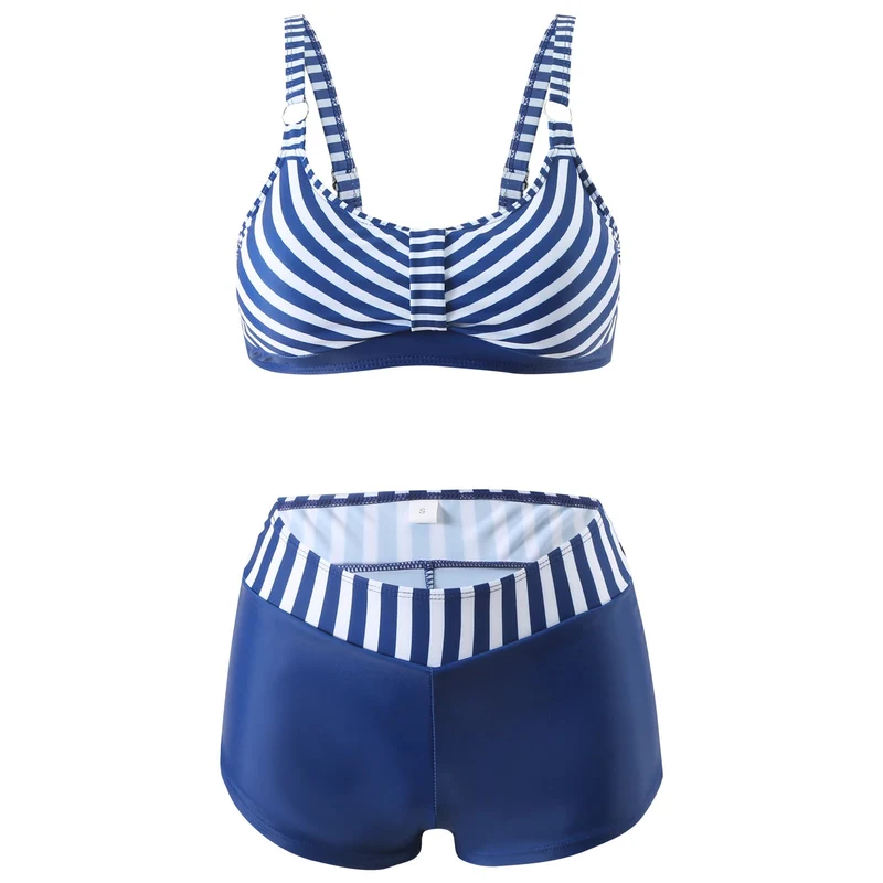Damen nan sportliches Bikini-Set mit stützendem Bustier-Top und figurformenden Badeshorts