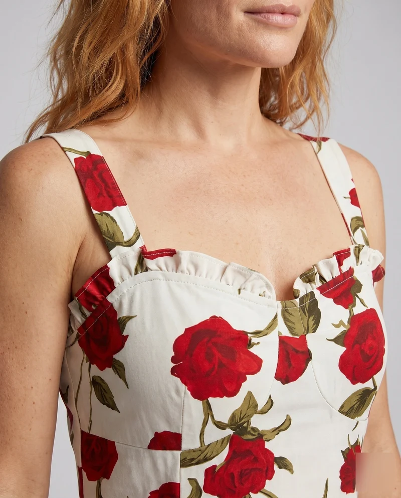 Damen Sommerliches Blumenmaxikleid mit Raffungen