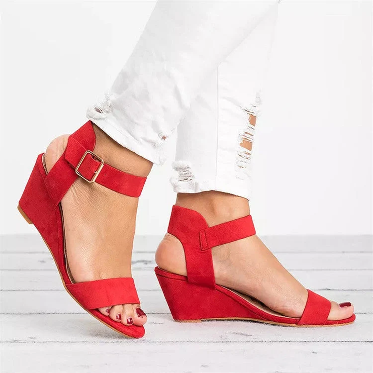 Damen Wedge-Sandalen mit verstellbarem Riemen und komfortablem Fußbett Nord Taschen