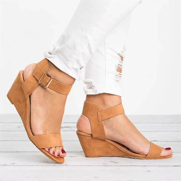 Damen Wedge-Sandalen mit verstellbarem Riemen und komfortablem Fußbett Nord Taschen