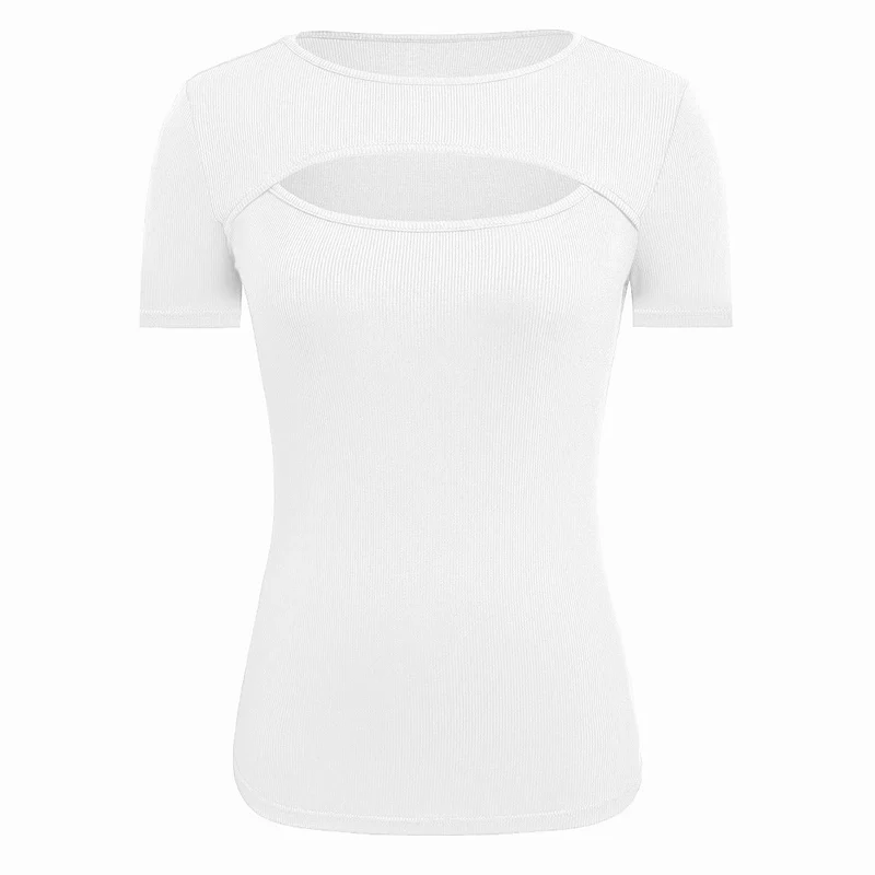 Damen kurzärmliges Oberteil mit trendischem Cut-Out-Design