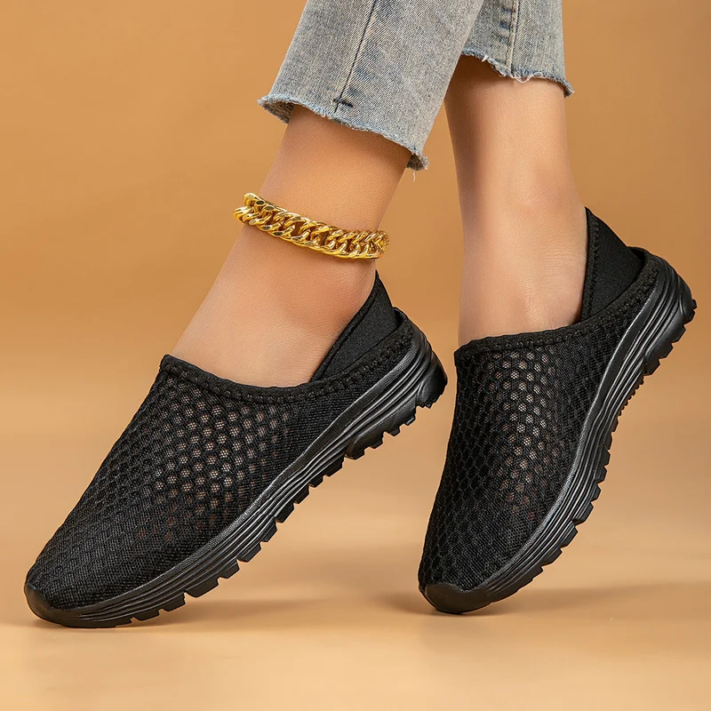 Damen Atmungsaktive Slip-On Freizeitschuhe