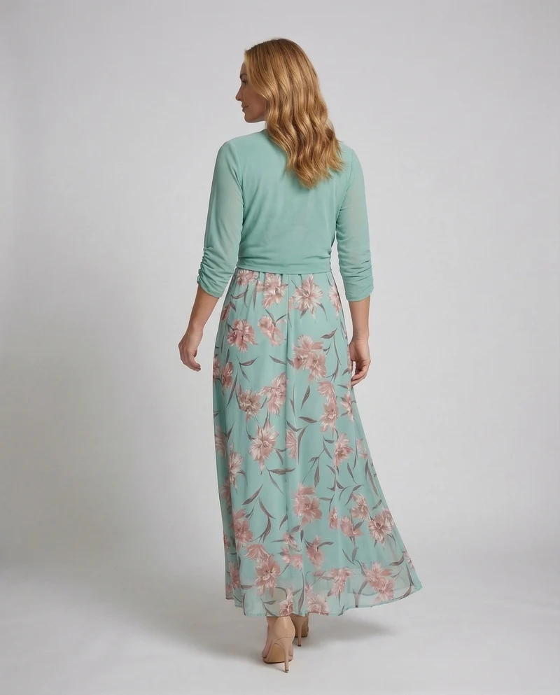 Damen Chiffon Maxikleid Blumen
