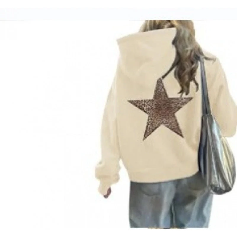 Damen Kapuzenpullover mit glitzerndem Sternmotiv