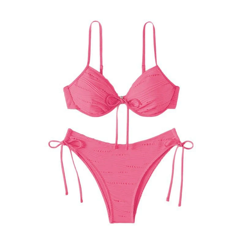 Damen Triangel-Bikini mit raffinierten Rüschendetails