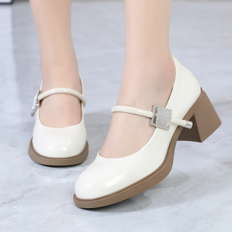 Damen Mary Jane Pumps mit rutschfester Sohle und modischem Schmuckdetail Nord Taschen