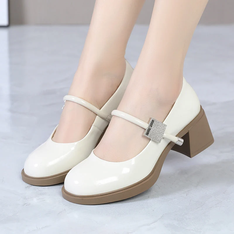 Damen Mary Jane Pumps mit rutschfester Sohle und modischem Schmuckdetail Nord Taschen