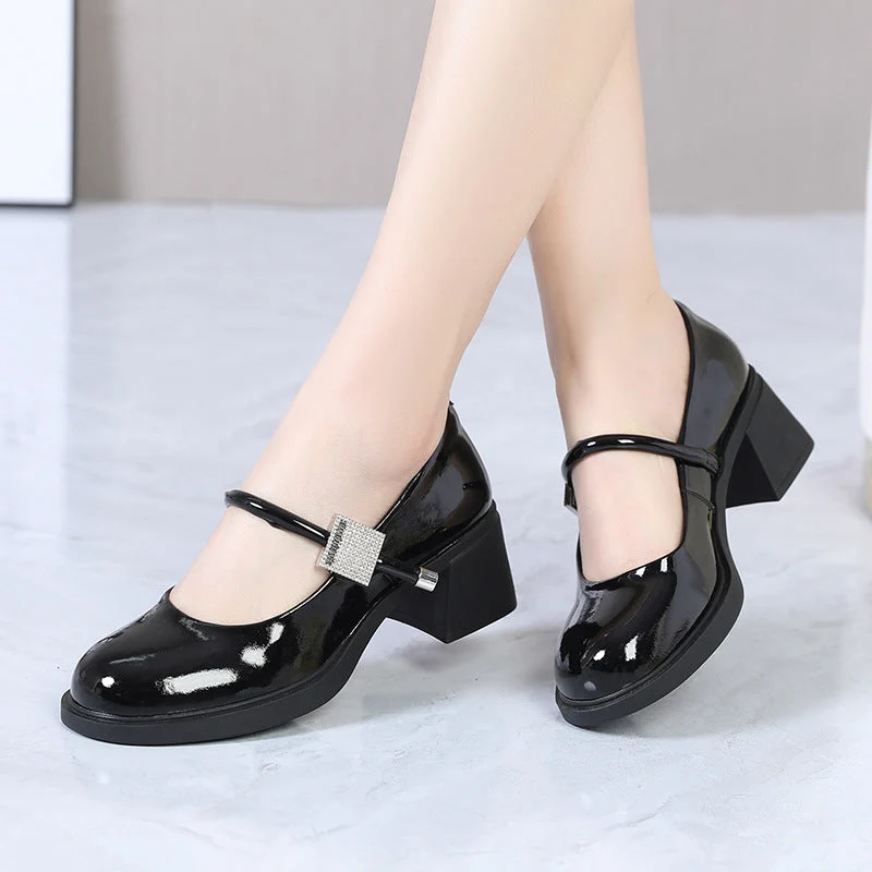 Damen Mary Jane Pumps mit rutschfester Sohle und modischem Schmuckdetail Nord Taschen