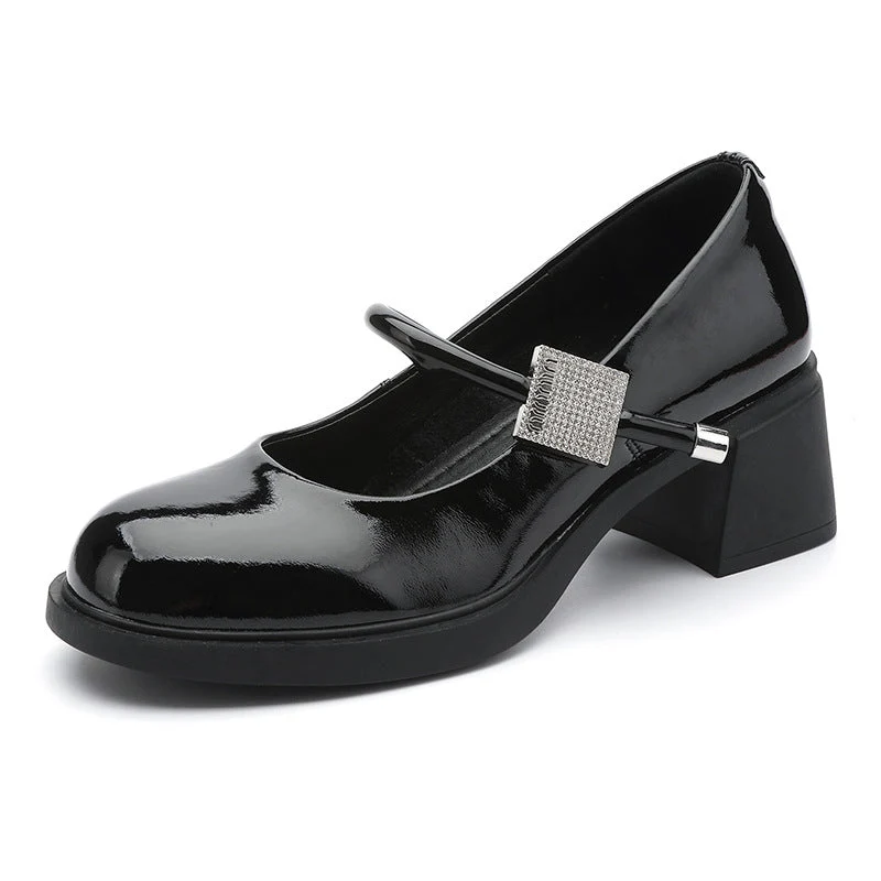 Damen Mary Jane Pumps mit rutschfester Sohle und modischem Schmuckdetail Nord Taschen
