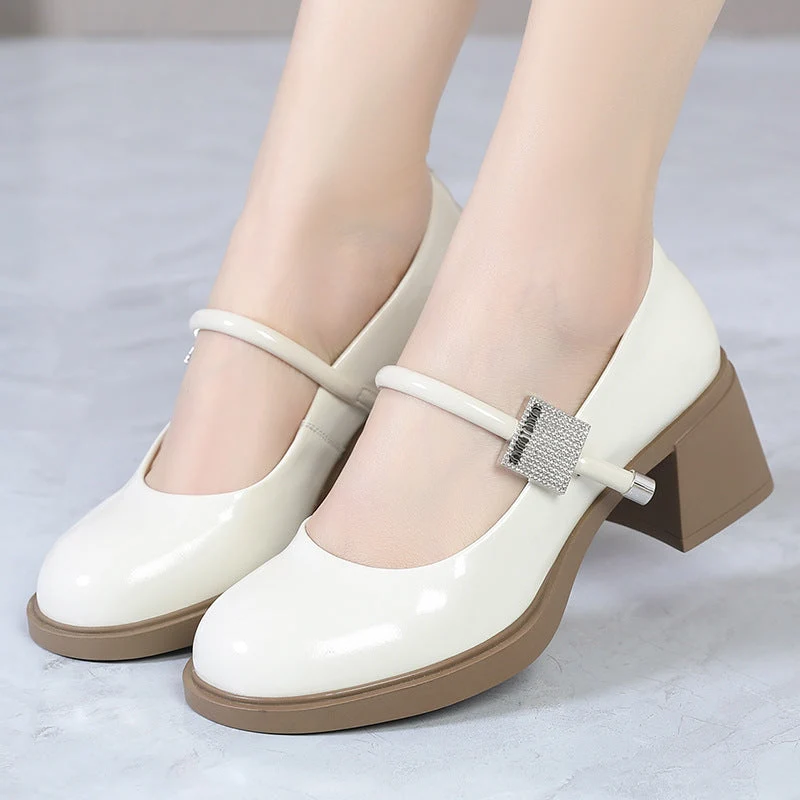 Damen Mary Jane Pumps mit rutschfester Sohle und modischem Schmuckdetail Nord Taschen