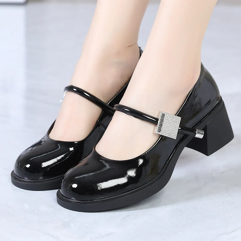 Damen Mary Jane Pumps mit rutschfester Sohle und modischem Schmuckdetail Nord Taschen