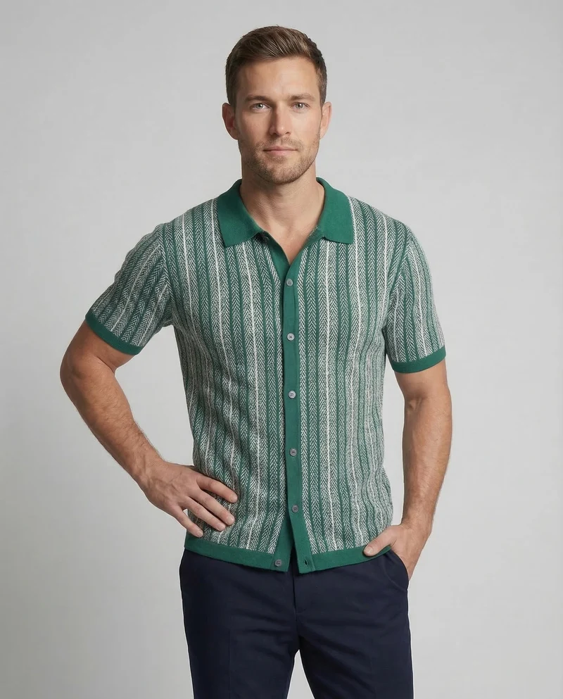 Herren Poloshirt Strick