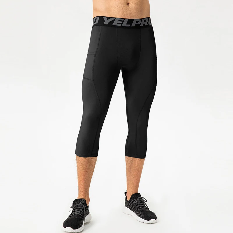 Herren Sportliche Kompressions-Leggings mit praktischen Taschen und atmungsaktiver Technologie