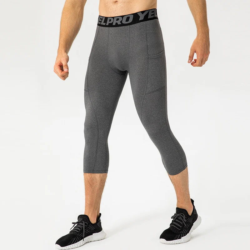 Herren Sportliche Kompressions-Leggings mit praktischen Taschen und atmungsaktiver Technologie