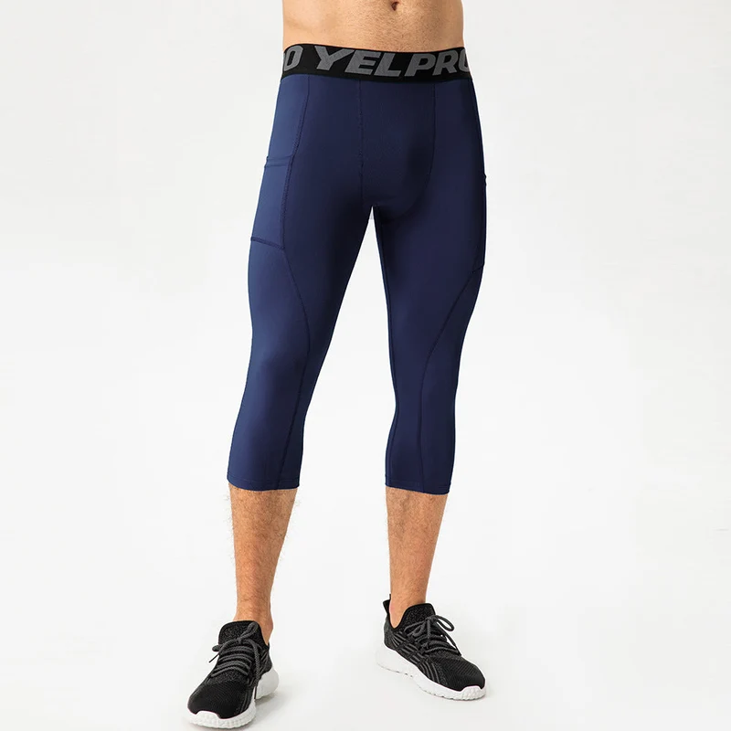 Herren Sportliche Kompressions-Leggings mit praktischen Taschen und atmungsaktiver Technologie