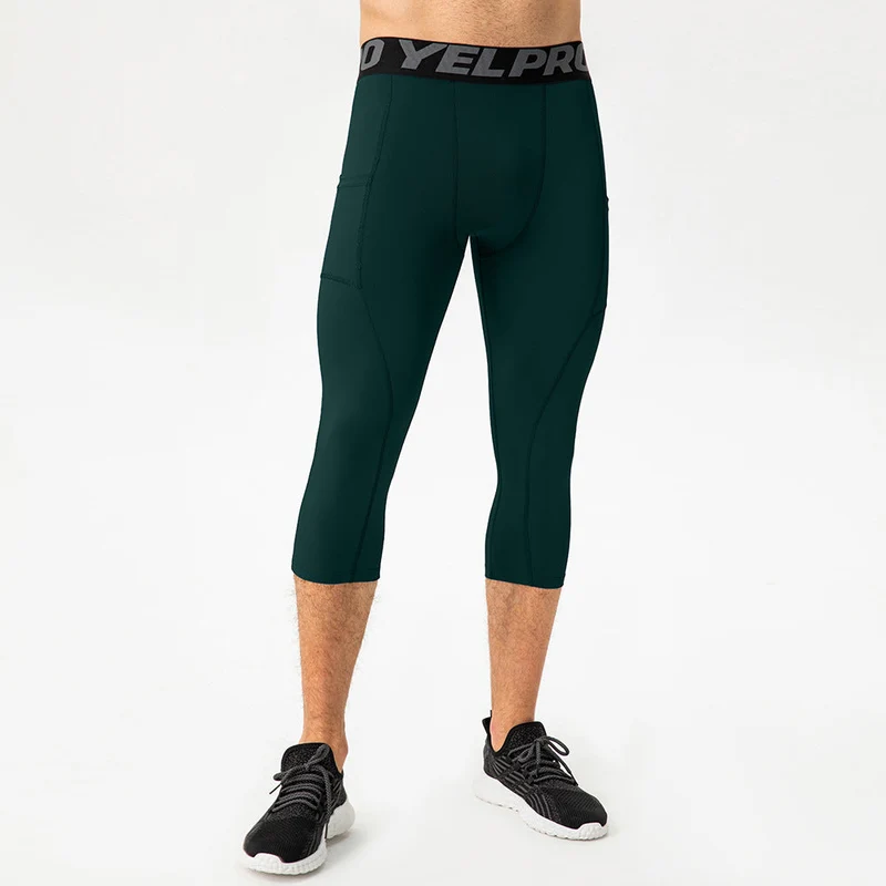 Herren Sportliche Kompressions-Leggings mit praktischen Taschen und atmungsaktiver Technologie