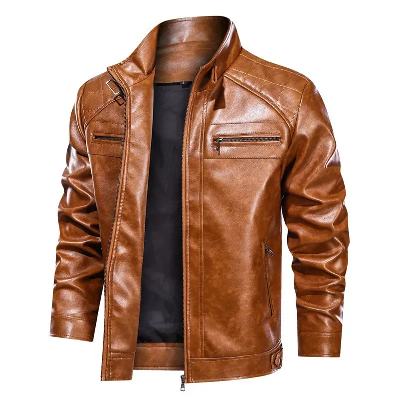 Nord Taschen | Bikerjacke Slim Fit Schulterdetails Reißverschluss Lederlook