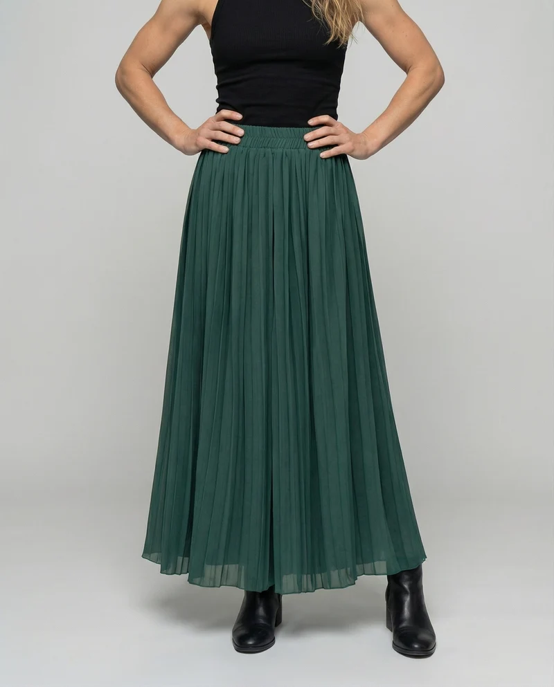 Damen plissierte Rockhose mit weitem Fall