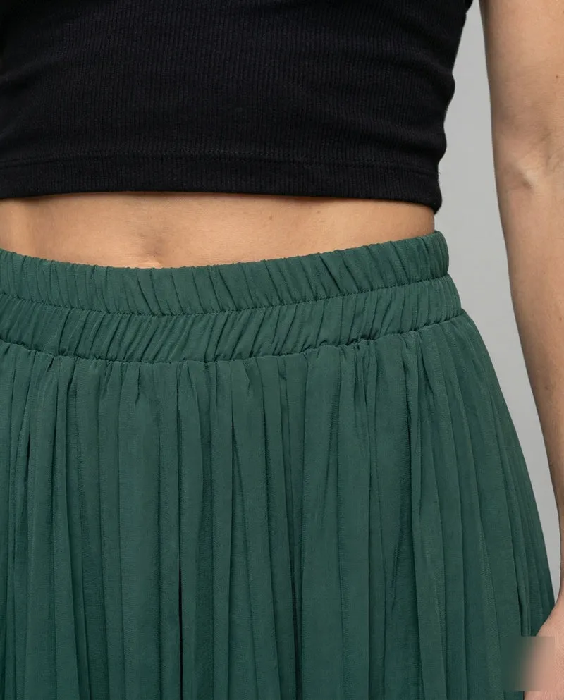Damen plissierte Rockhose mit weitem Fall