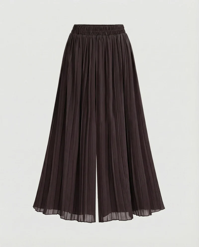 Damen plissierte Rockhose mit weitem Fall