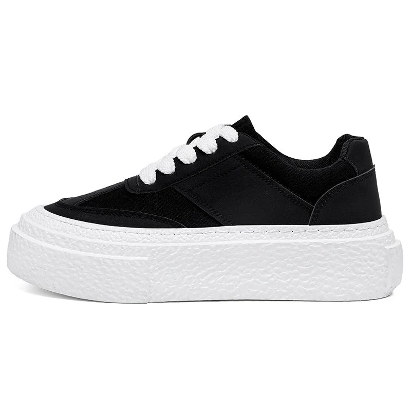 Damen modische Sneakers mit hoher Plateausohle und eleganter Oberflächenstruktur
