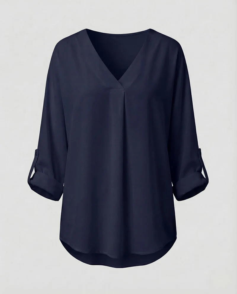 Damen Chiffon Tunika V Ausschnitt