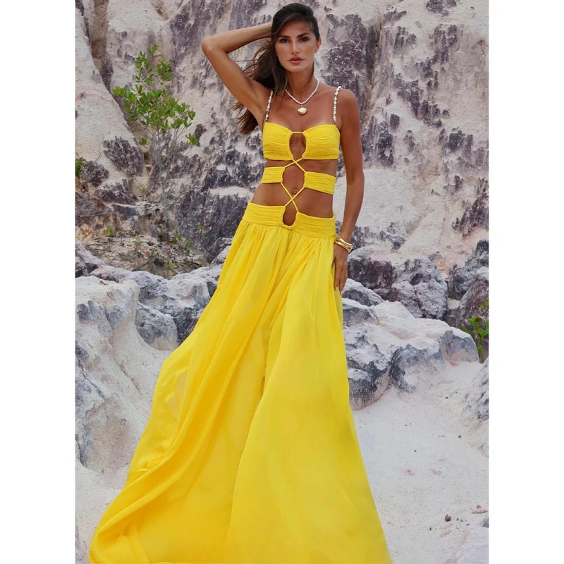 Damen Maxikleid mit einzigartigem Cut-Out Design Nord Taschen