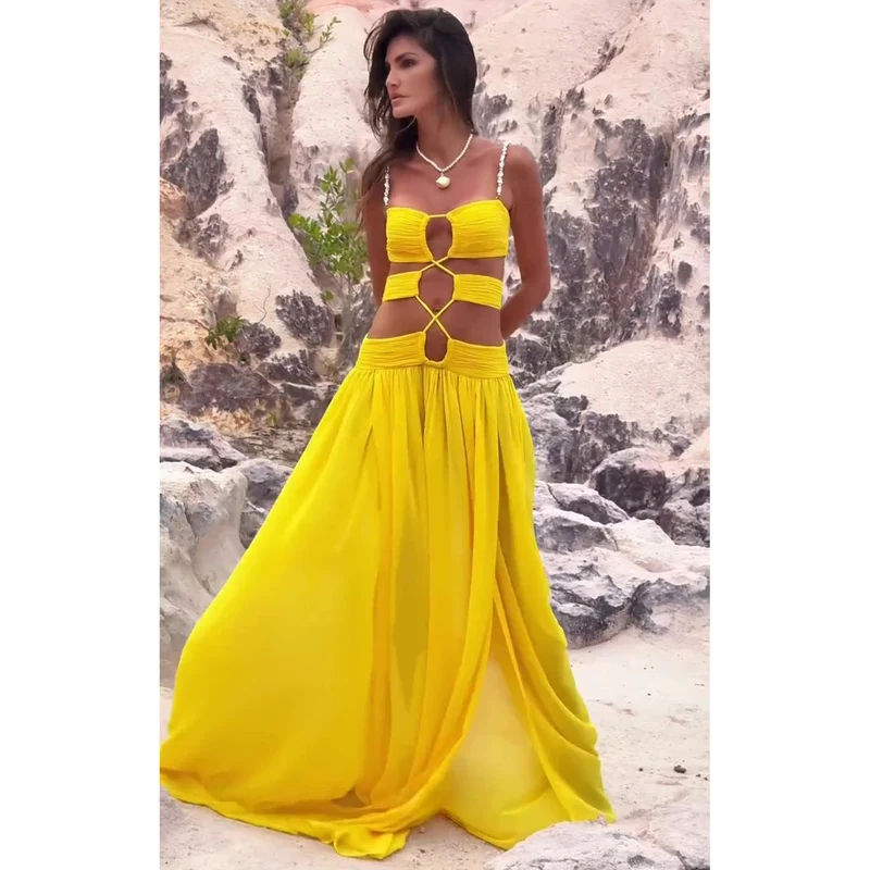 Damen Maxikleid mit einzigartigem Cut-Out Design Nord Taschen