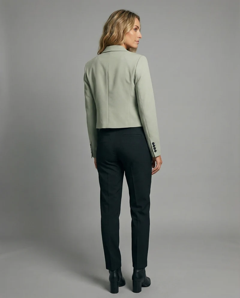 Damen kastenförmiger Blazer mit breitem Revers