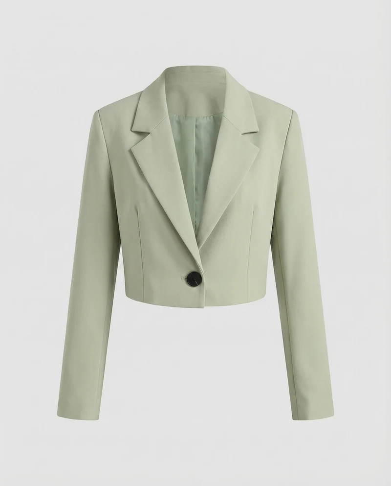 Damen kastenförmiger Blazer mit breitem Revers