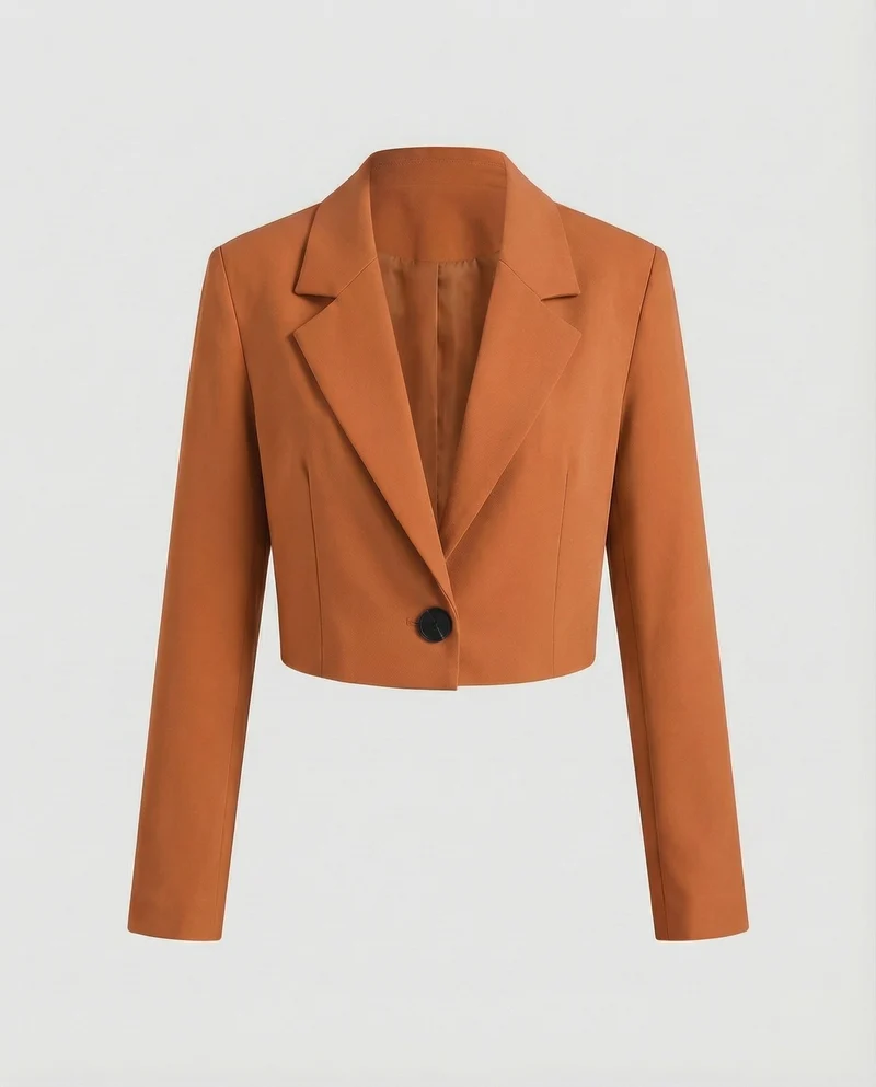 Damen kastenförmiger Blazer mit breitem Revers