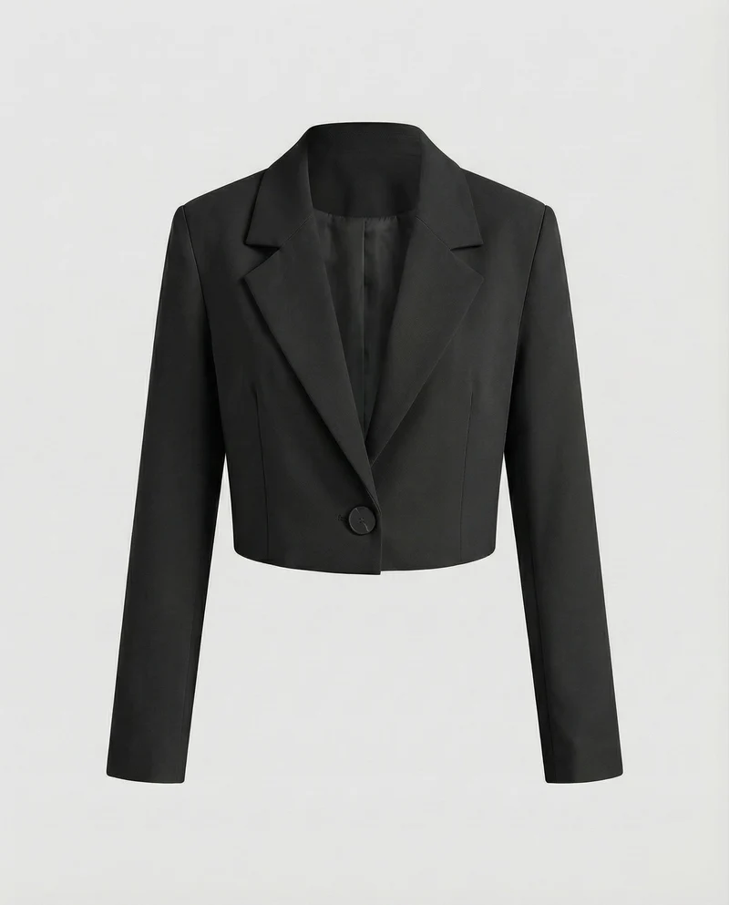 Damen kastenförmiger Blazer mit breitem Revers