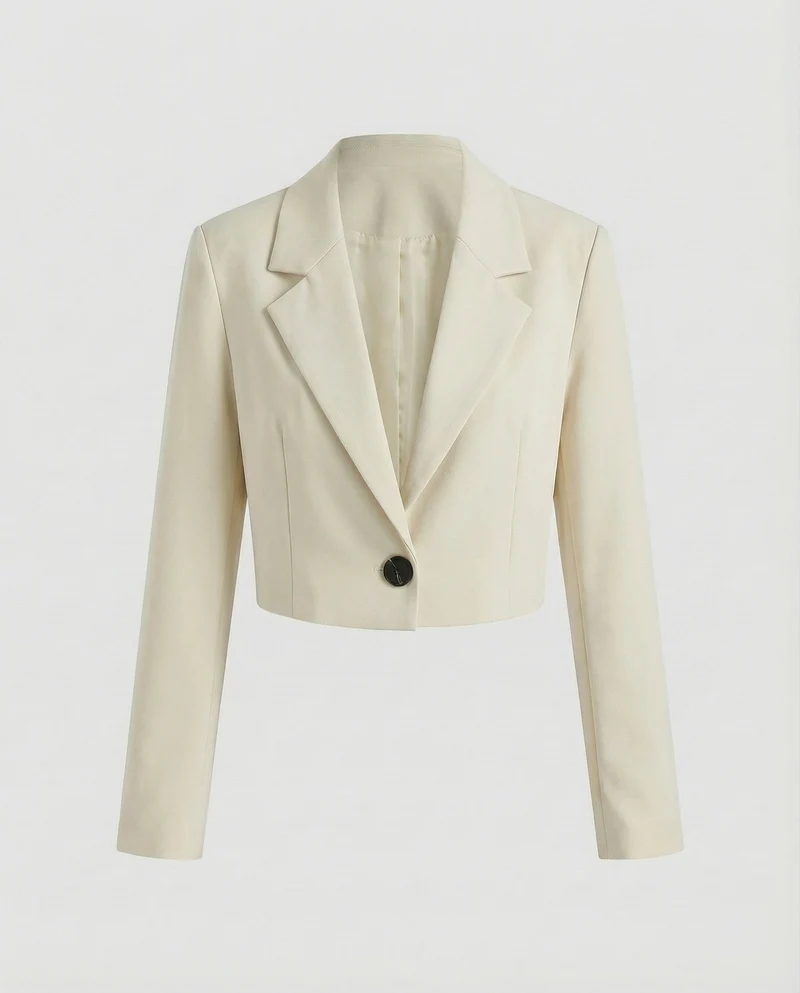 Damen kastenförmiger Blazer mit breitem Revers