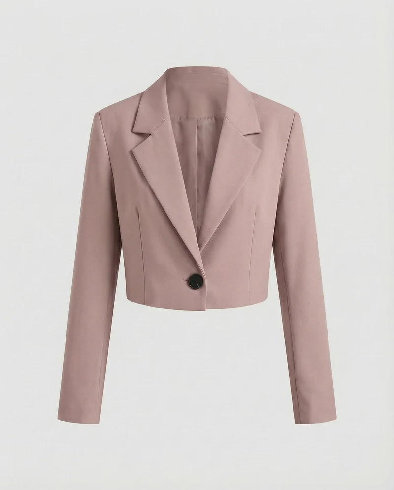 Damen kastenförmiger Blazer mit breitem Revers