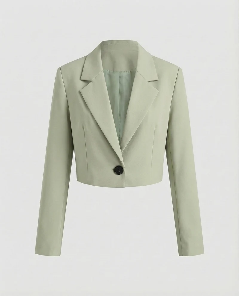 Damen kastenförmiger Blazer mit breitem Revers