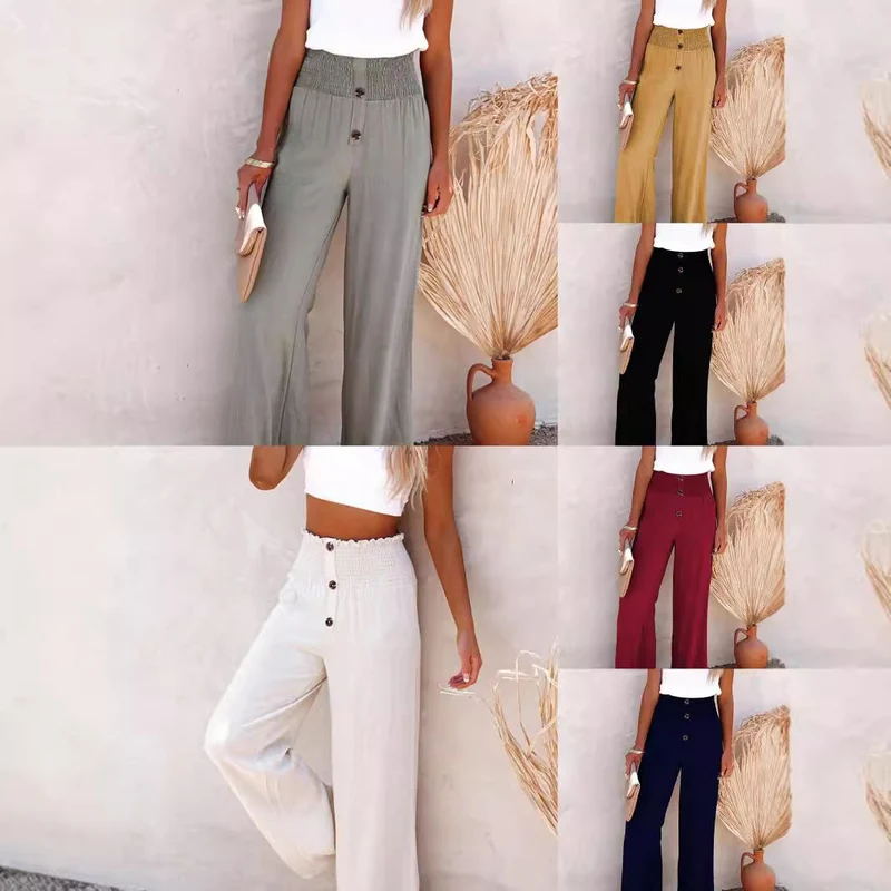Damen Hoch geschnittene, weit geschnittene Sommerhose Nord Taschen