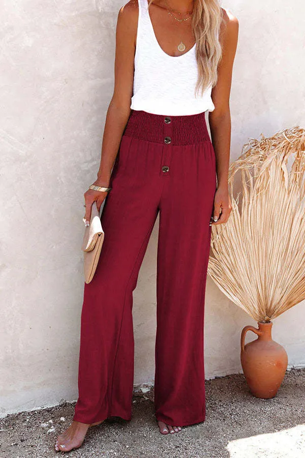 Damen Hoch geschnittene, weit geschnittene Sommerhose Nord Taschen