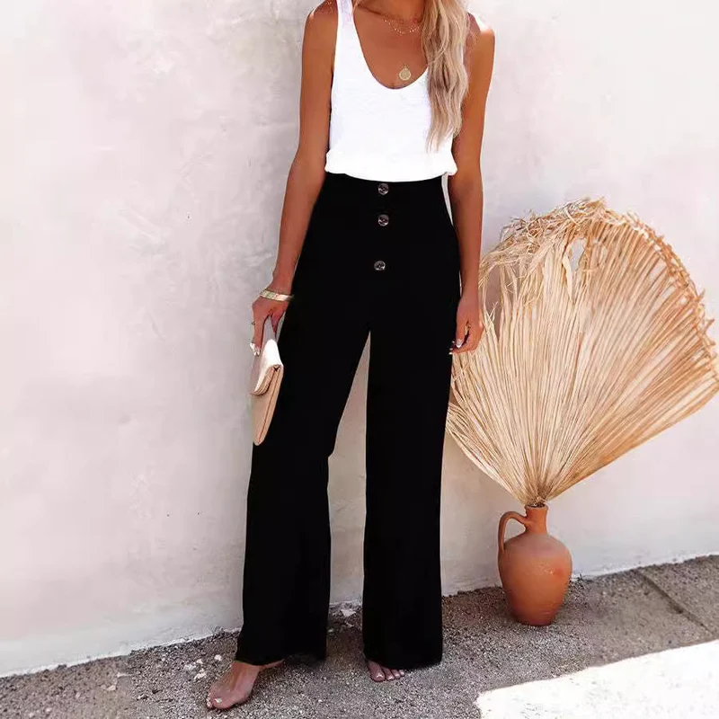 Damen Hoch geschnittene, weit geschnittene Sommerhose Nord Taschen