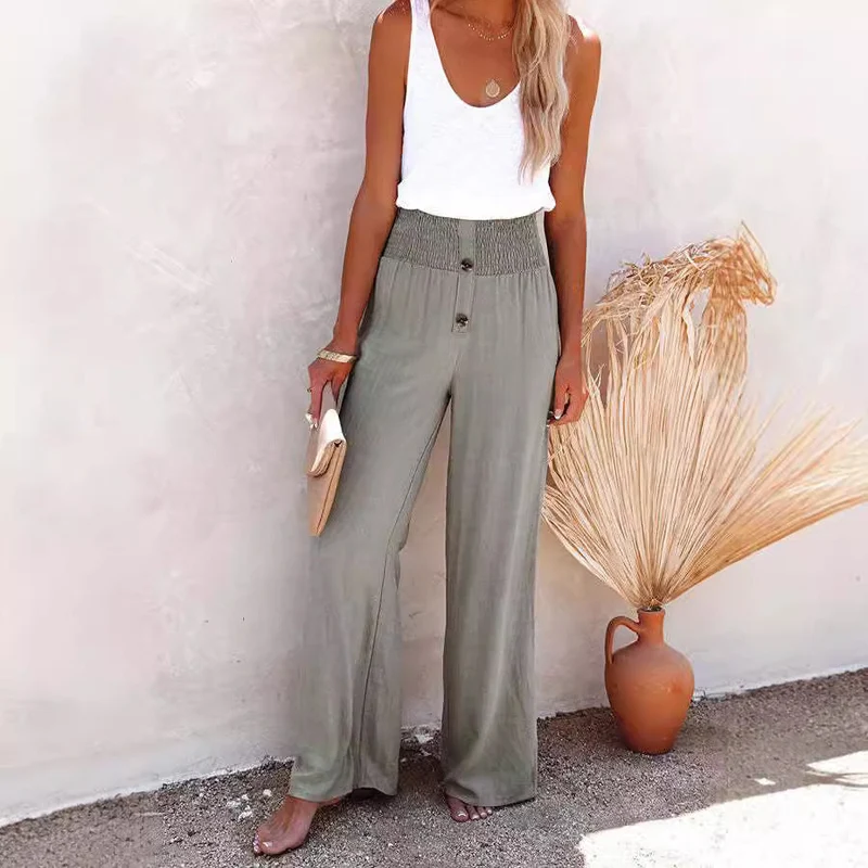 Damen Hoch geschnittene, weit geschnittene Sommerhose Nord Taschen