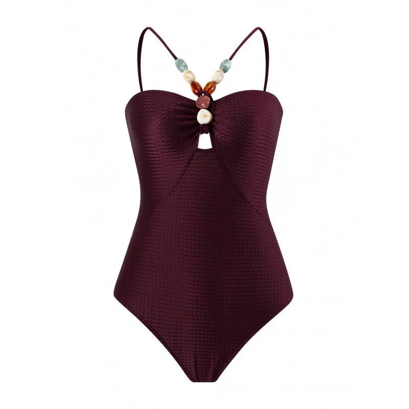 Damen Bandeau-Badeanzug mit asymmetrischem Rock