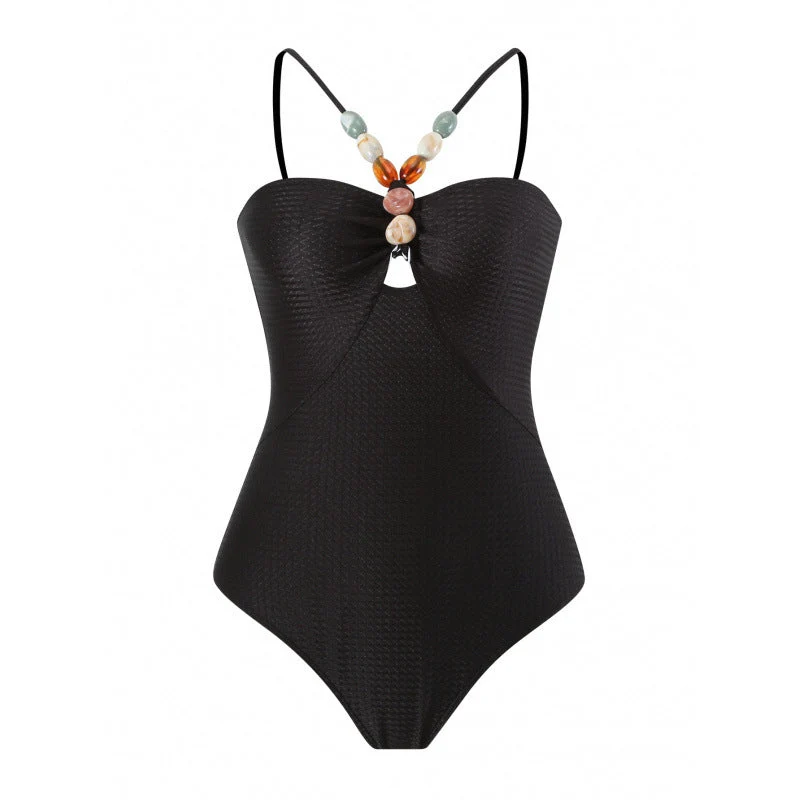 Damen Bandeau-Badeanzug mit asymmetrischem Rock