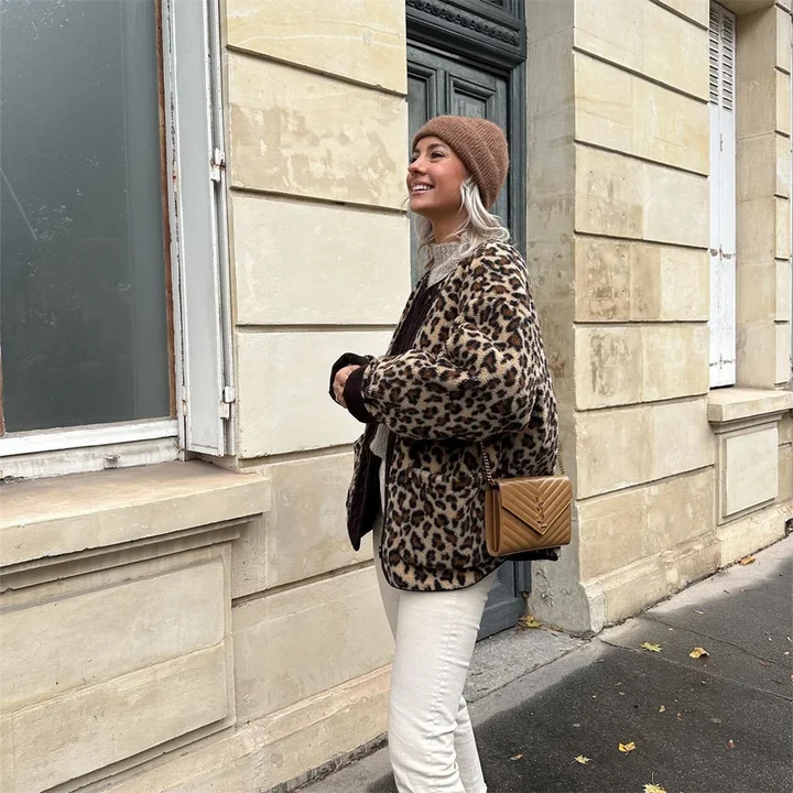 Damen Leopardenmusterjacke