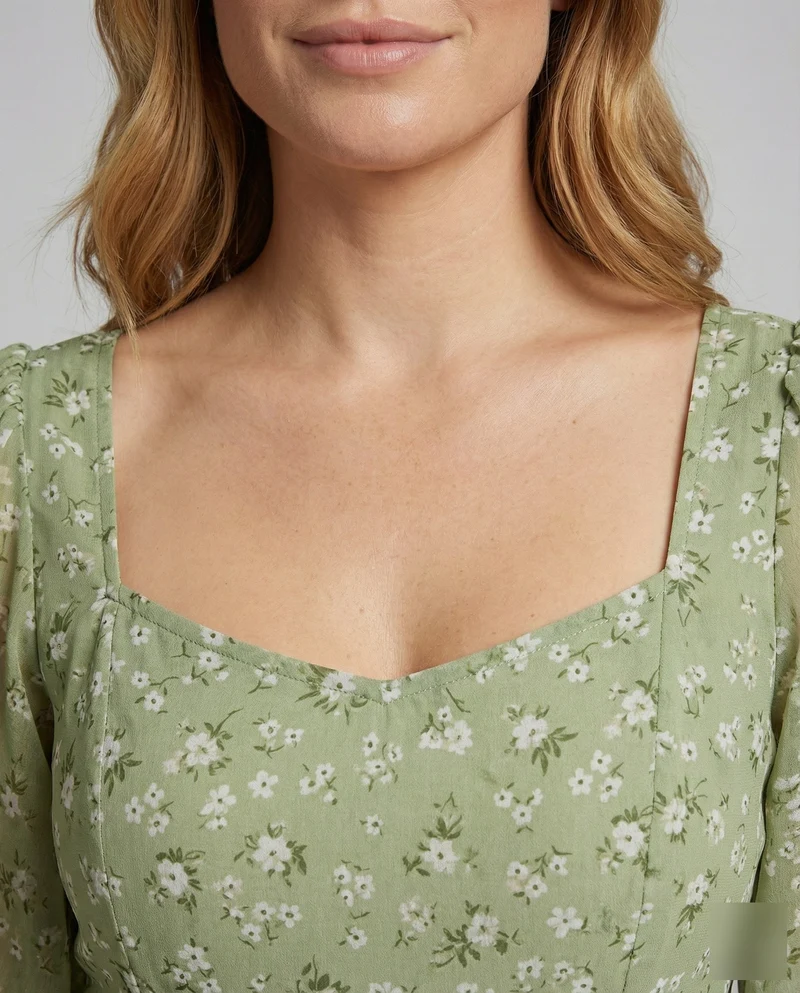 Damen Chiffonbluse Carmen Ausschnitt