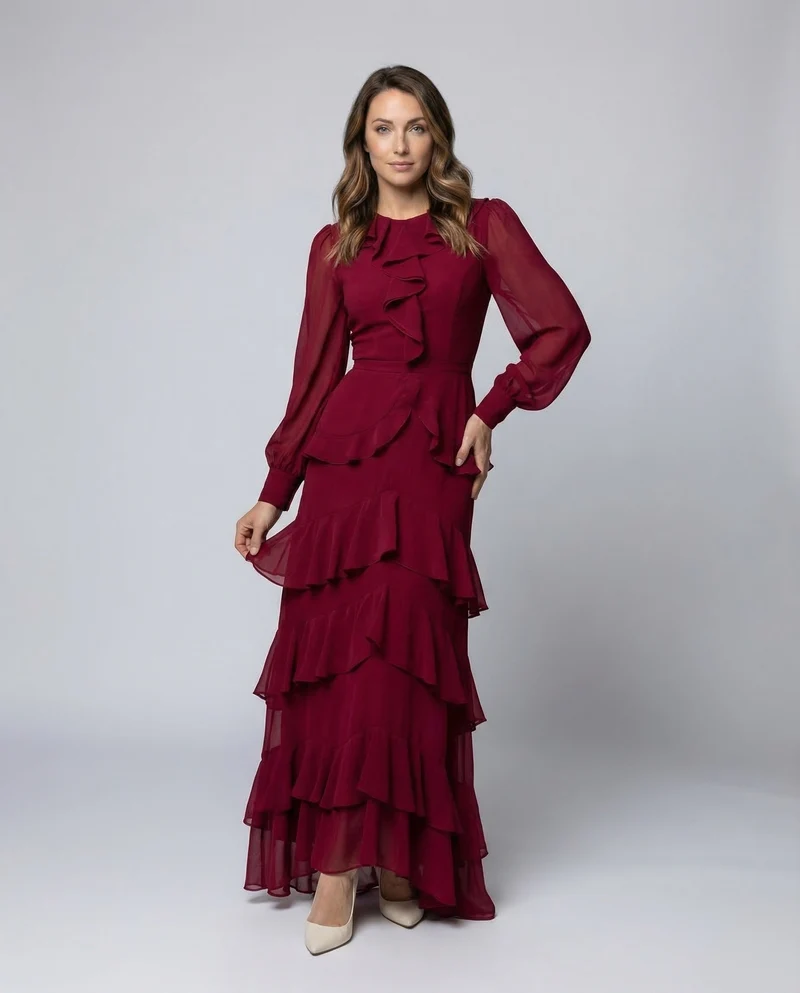 Maxikleid Sommer Damen Chiffon