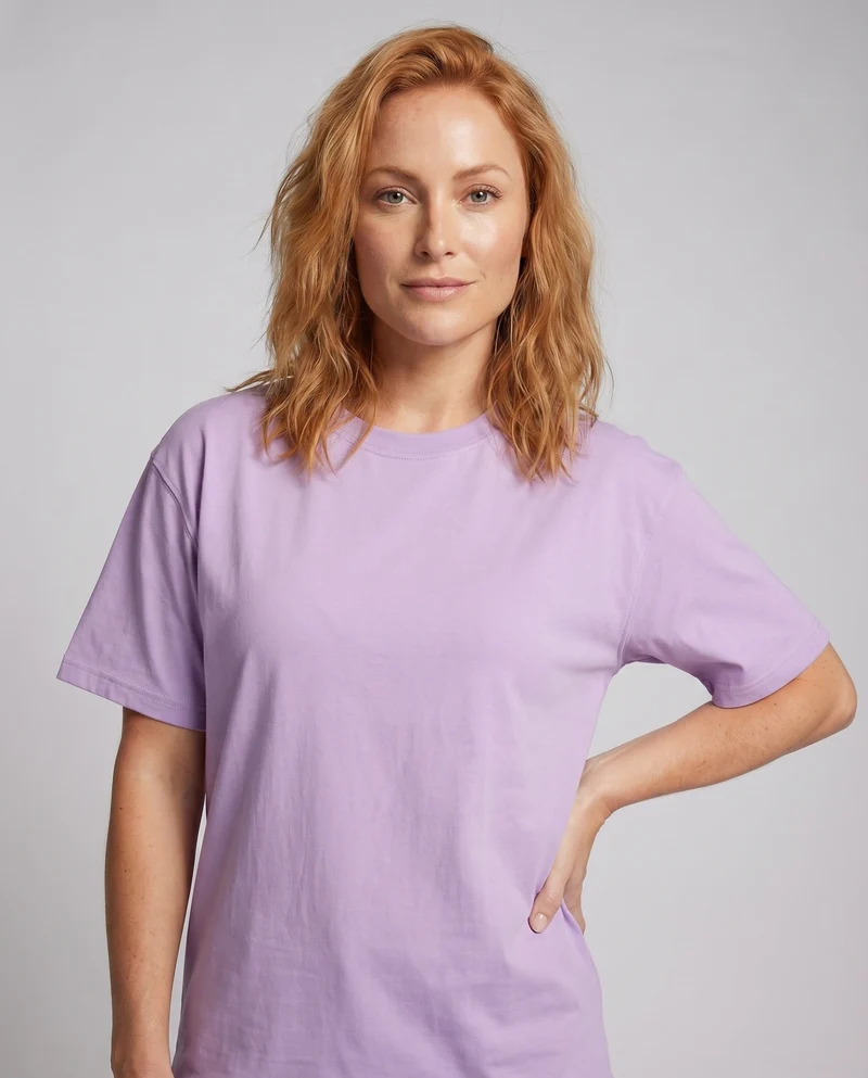 Unisex Baumwoll-T-Shirt Boxy-Schnitt Überschnittene Schultern Oversize
