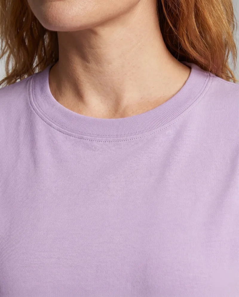 Unisex Baumwoll-T-Shirt Boxy-Schnitt Überschnittene Schultern Oversize